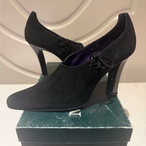 Elegant Black Suede Women's Heels
